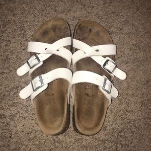 white strappy birkenstocks
